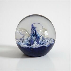 Caithness Paperweight Signed  Colin Terris Scotland Miniature Moon‎ Flower